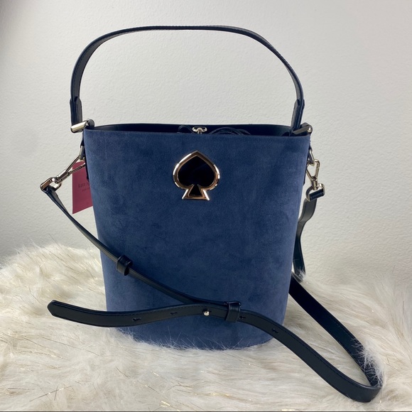 KATE SPADE SUZY SUEDE SMALL BUCKET SHOULDER BAG - Picture 3 of 10